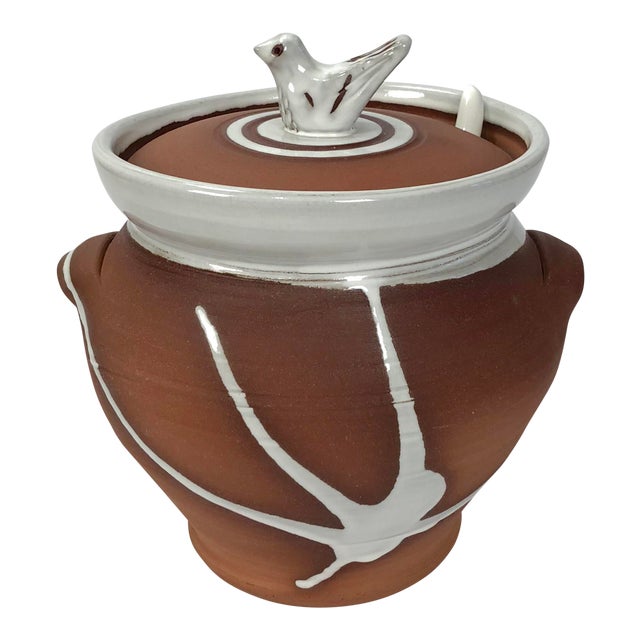 Vintage Terra Cotta Tureen & Ladle With Bird Finial Chairish