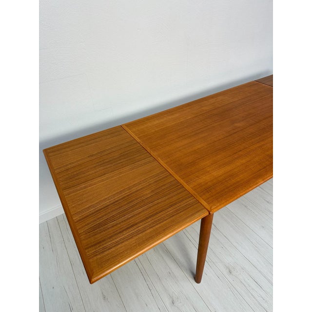 Large Vintage Minimalistic Extendable Teak Dining Table, 1960s For Sale - Image 6 of 8