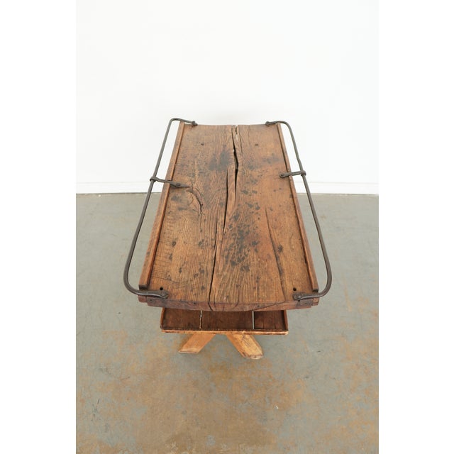 Vintage Reclaimed Wood Accent Table For Sale - Image 11 of 13