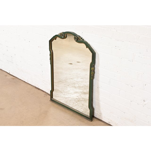 Stickley Brothers Antique Early American Country Cottage Green Lacquered Wall Mirror, Circa 1920s For Sale - Image 11 of 11