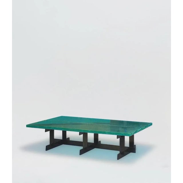 Lava coffee table by sb26 dimensions: w 160, d 90, h 38 cm materials : thick glass top, hot-rolled mid-iron steel lava low...
