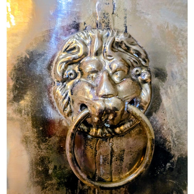 Antique Hand-Made English Brass Lion Handle Footed Cachepot Planter/Cauldron For Sale - Image 10 of 13