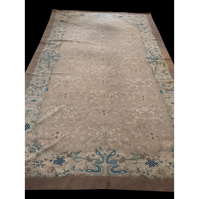 Antique Chinese - Peking Large Room Size Wool Purple Rug, Circa Date: 1920s. This exquisite example of early 20th-century...