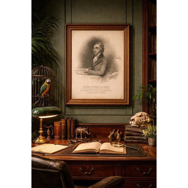 After Henry Edridge, Aylmer Bourke Lambert Portrait, Stipple Engraving, 1810 For Sale - Image 6 of 8