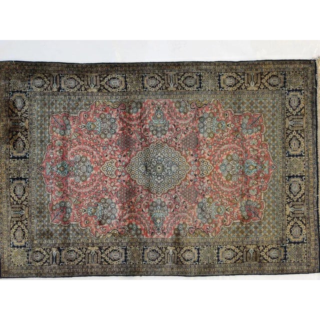 This master piece is a pure silk pile genuine hand made exceptionally fine Persian Qum with a very detailed and unique...