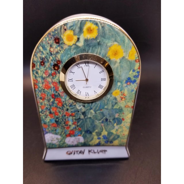 Vintage Goebel Artis Orbis Claude Monet Paintings "La Maison De l'Artiste Porcelain Clock Floral Art Ceramic Decor For Sale In Washington DC - Image 6 of 6