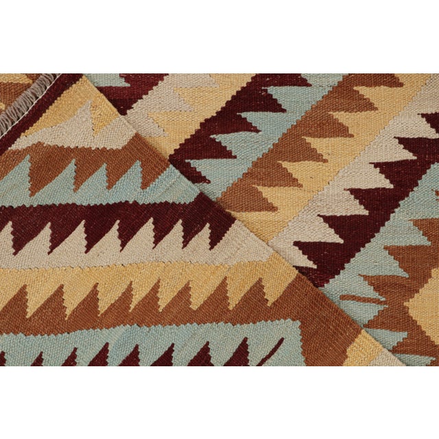 Textile 2010s Rug & Kilim’s Tribal Style Kilim in Red, Blue and Beige-Brown Geometric Patterns For Sale - Image 7 of 8