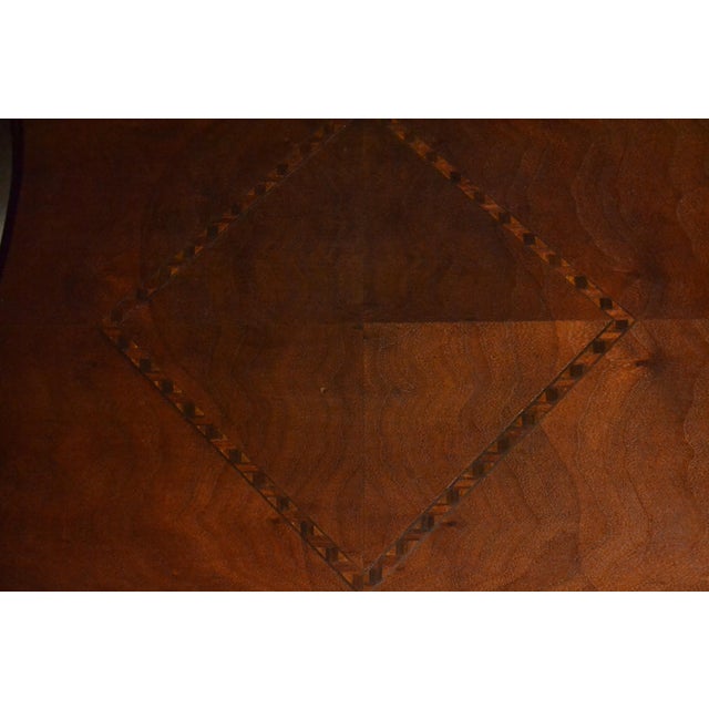 Brown Antique French Provincial Side/End Table Louis XV Style Diamond Marquetry Walnut For Sale - Image 8 of 13