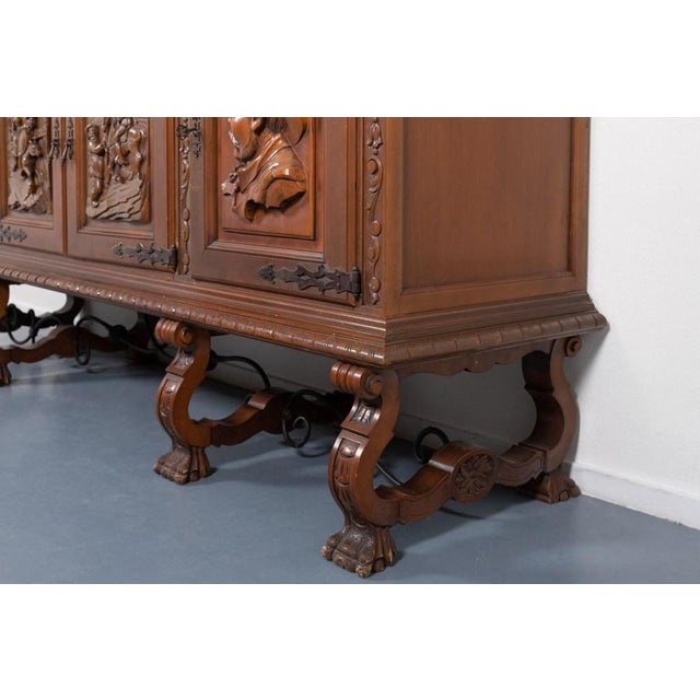 Carved Cabinet from Don Quixote, Spain, 1950s For Sale - Image 9 of 13