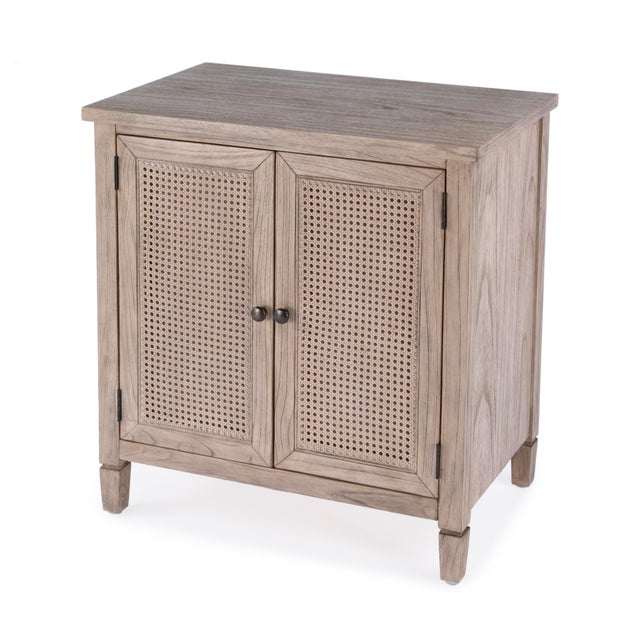Flagstaff 30 in. W Rectangular Wood 2 Door Cane Accent Storage Cabinet, Desert Sand For Sale - Image 9 of 9