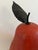 Red Extra-Large Red Porcelain Pear With Metal Stem and Leaf For Sale - Image 8 of 10
