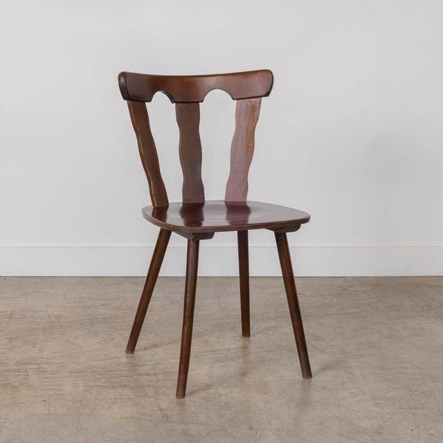 1950s 1950s French Wood Brutalist Chairs, Set of 8 For Sale - Image 5 of 18