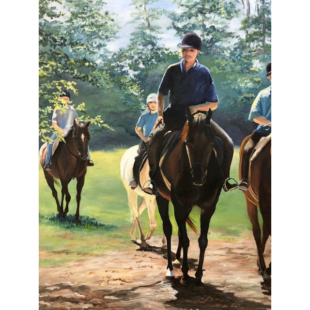 Late 20th Century Late 20th Century Horse Riders Original Oil on Canvas Signed on the Bottom For Sale - Image 5 of 5