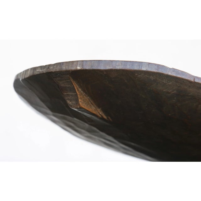 1960s Tribal Feast Offering Tray, Very Large Hand Hewn Brown Wood Bowl by the Indigenous Mentawei, Indonesia For Sale - Image 17 of 18