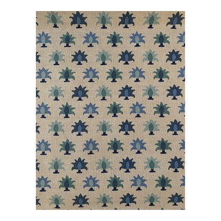 Mally Skok Rohet Flora Multi Blue Cotton Linen Blend Fabric 1 Yard For Sale