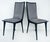 Annibale Colombo Lacquered Suede Dining Chairs, Set of 6 Offered for sale is a set of six black lacquered wood and...