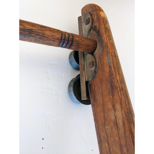 Wood 1920s Industrial Rolling Library Ladder by Putnam For Sale - Image 7 of 12