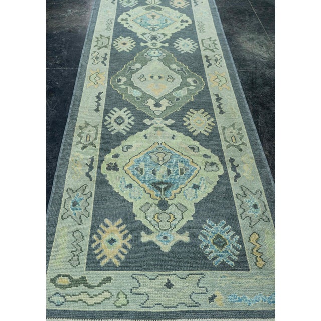 Early 21st Century Turkish Oushak Rug 3' x 8'10" #19195 For Sale - Image 5 of 8
