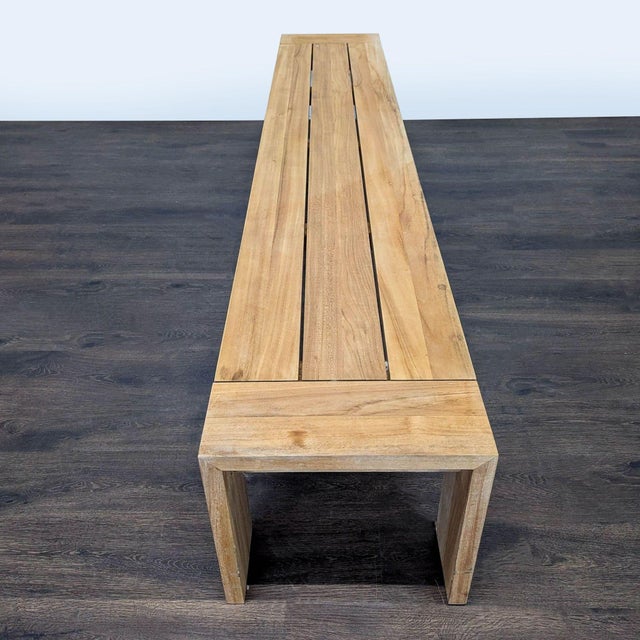 2010s Restoration Hardware Marbella Teak Bench For Sale - Image 5 of 7