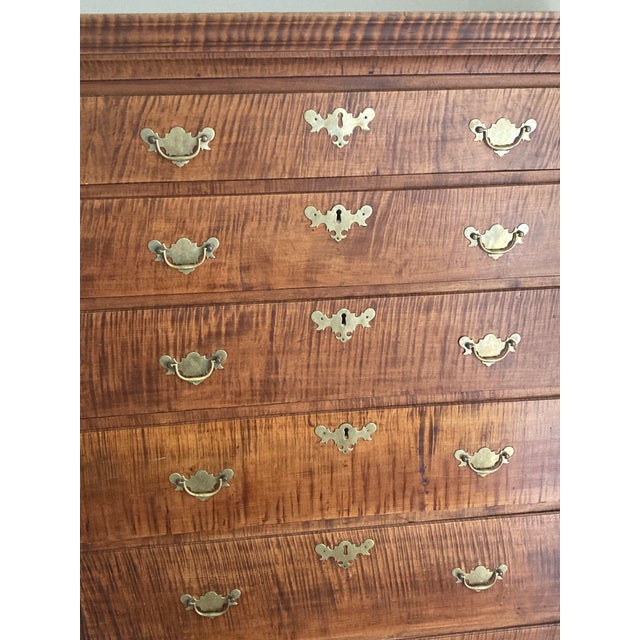 American Heritage investment artwork furniture CHIPPENDALE FIGURED Tiger MAPLE TALL CHEST-OF-DRAWERS RHODE ISLAND,...