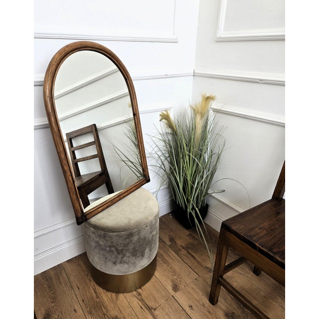 Beautiful 1960s Italian Mid-Century Modern arched mirror, perfect in any room or in a bedroom. This charming piece is in...