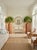 Pair of Vintage Woven Wicker Column Pedestals & Hourglass Urn Planters For Sale - Image 9 of 12