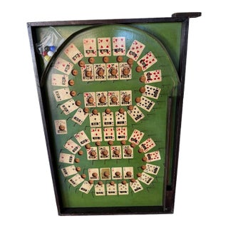 1930s Wooden Lindstroms Poker Pin Ball Game For Sale
