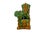 Rare Mid-Century Modern Chinese Ceremic Food Dogs in Vibrant Sancai-Style Green & Amber Drip Glaze For Sale - Image 9 of 12