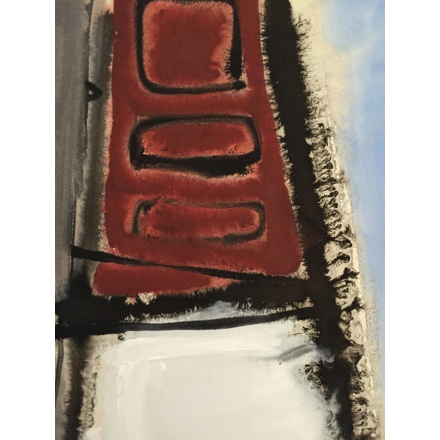 1950s "Rectangle" 1950s Abstract Gouache Painting San Francisco Artist For Sale - Image 5 of 8