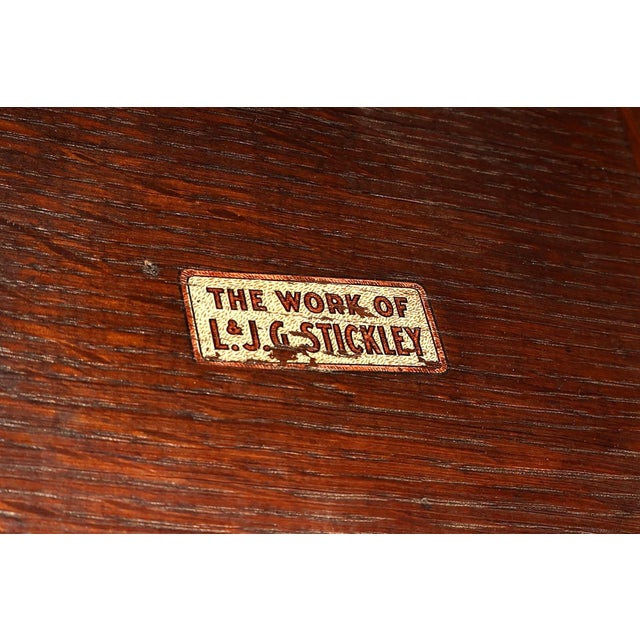 Antique L. & J.G. Stickley Mission Oak Library Table For Sale - Image 17 of 18