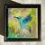 Contemporary Hummingbird #2 by Ana Hefco | Tinted Layered Resin on Stretched Canvas of a hummingbird in flight For Sale - Image 3 of 4