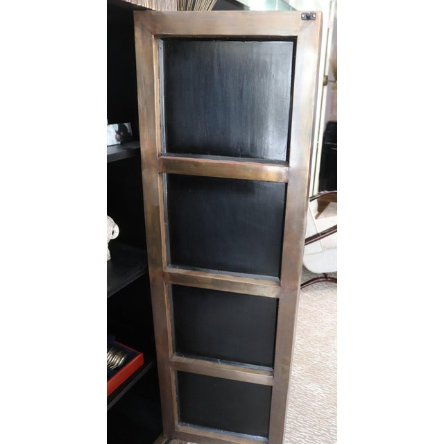 Exceptional 66” Robert Kuo Limited Edition Signed Hand-Repoussé "Pleats" Copper Armoire For Sale In Portland, ME - Image 6 of 15