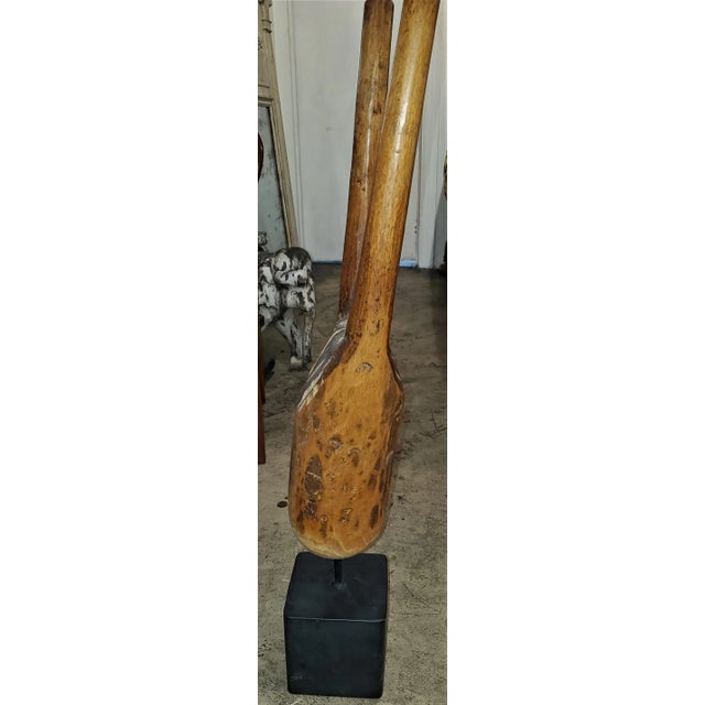 Vintage African Mounted Wooden Sculpture For Sale - Image 10 of 13
