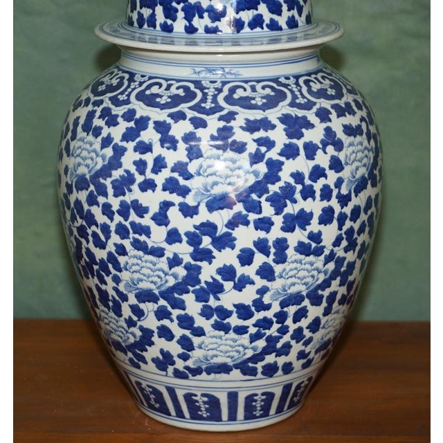 Large Chinese Style Blue and White Temple Jars from Ralph Lauren, Set of 2 | Chairish