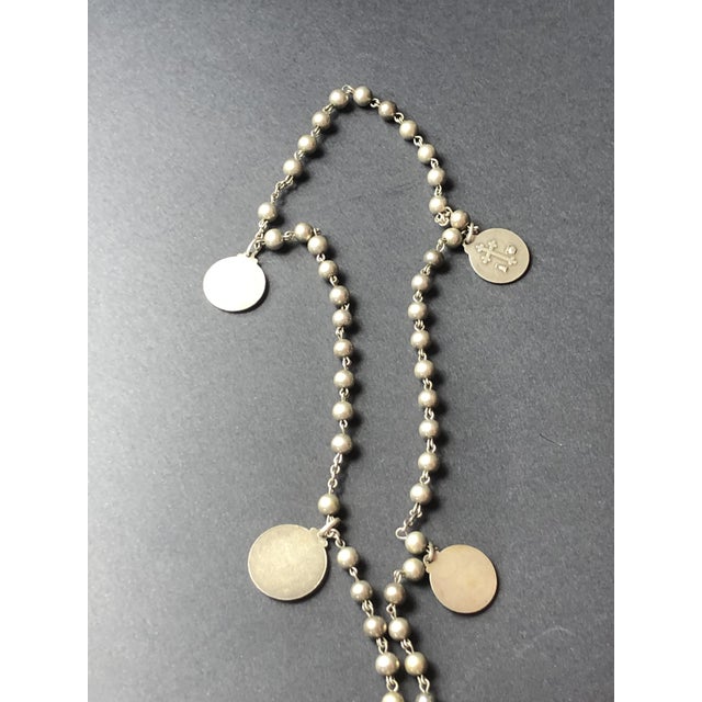 Antique rosary with 4 medallions, a cross measuring 5.5 x 4 cm, and weighing 35 grams