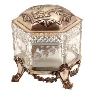 Cut Glass Candy Box For Sale