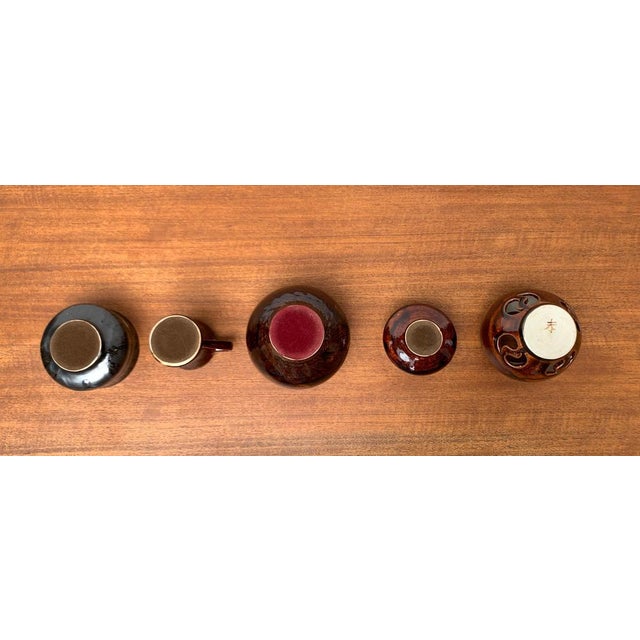 Mid-Century German Studio Pottery Vase, Carafe, Bowls and Candle Holder from Till Sudeck, 1960s, Set of 5 For Sale - Image 18 of 18