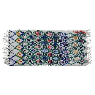 Multi-Color Diamond Pattern Moroccan Rug 3'6"x8'9" For Sale