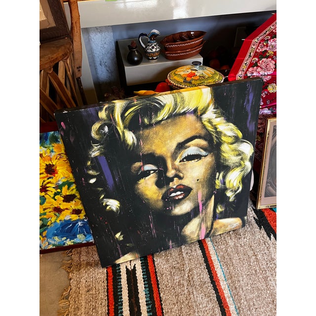 Up for consideration is a beautiful paint style Marilyn Monroe print on canvas. This would look lovely in your home and it...