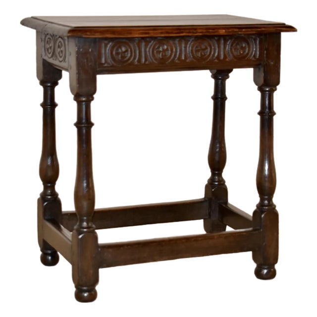 18th Century English Oak Joint Stool For Sale