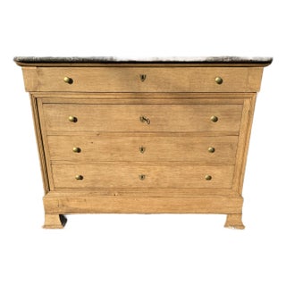19th Century Louis Philippe Bleached Marble Top Chest of Drawer / Commodes For Sale