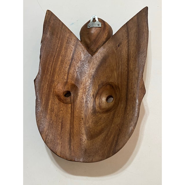 Brown Mid 20th Century Thai Hand-Carved Wood Monkey Mask With Sculptural Cobra Headdress For Sale - Image 8 of 11