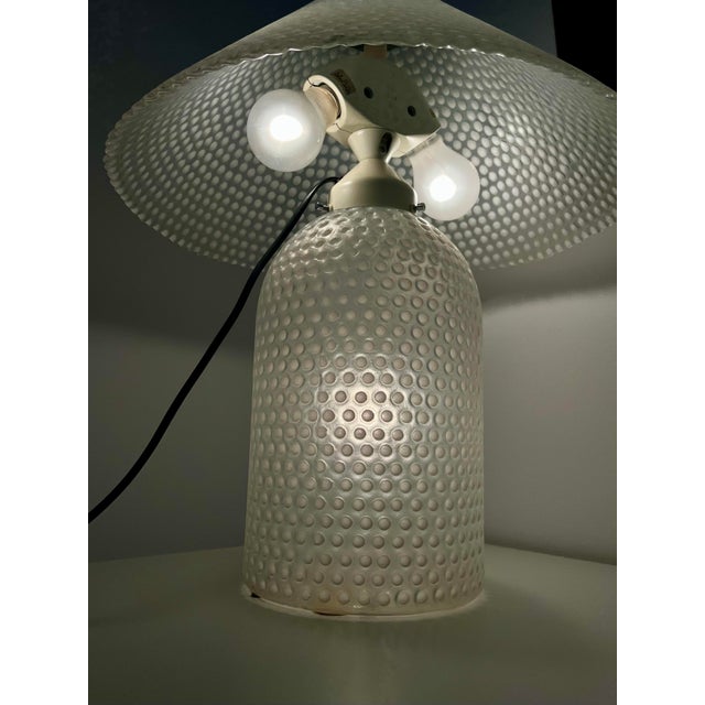 Mid-Century White Textured Glass Table Lamp from Peill & Putzler, Germany, 1970s For Sale - Image 14 of 16