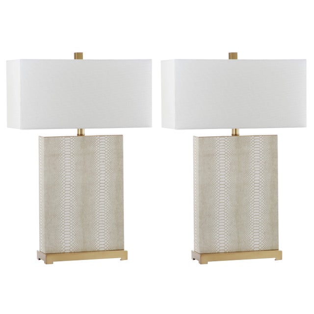 27.75 Inch H Table Lamp in Cream - a Pair For Sale - Image 4 of 4