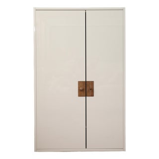 Memoire Ivory High-Gloss Lacquer Storage Armoire Cabinet by Jeremiah Brent For Sale