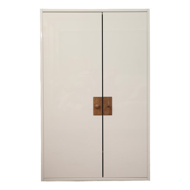 Memoire Ivory High-Gloss Lacquer Storage Armoire Cabinet by Jeremiah Brent For Sale