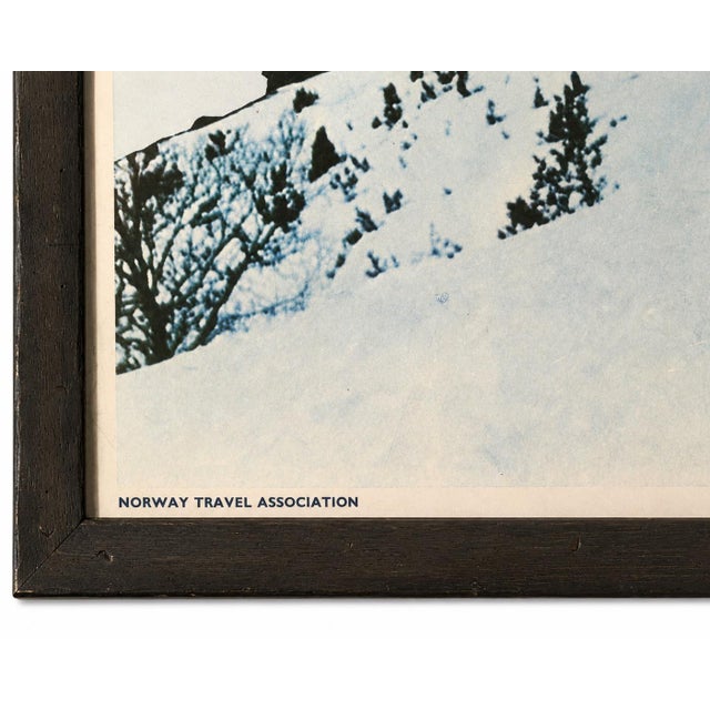 Vintage Norway Snow Sun Fun Ski Travel Tourism Framed 1967 Poster 41"h For Sale - Image 4 of 10
