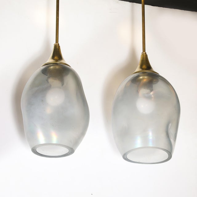 Custom by High Style Deco Hand-Blown Murano Glass 'Helios' Pendant Chandeliers For Sale - Image 10 of 12