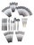 1960s Oneida Northland "Anticipation" Stainless Steel & Teak Composite Flatware, Set of 49 Pieces For Sale