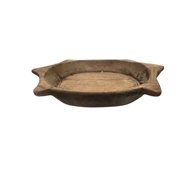 Farmhouse Vintage Wooden Parat Bowl For Sale - Image 3 of 5
